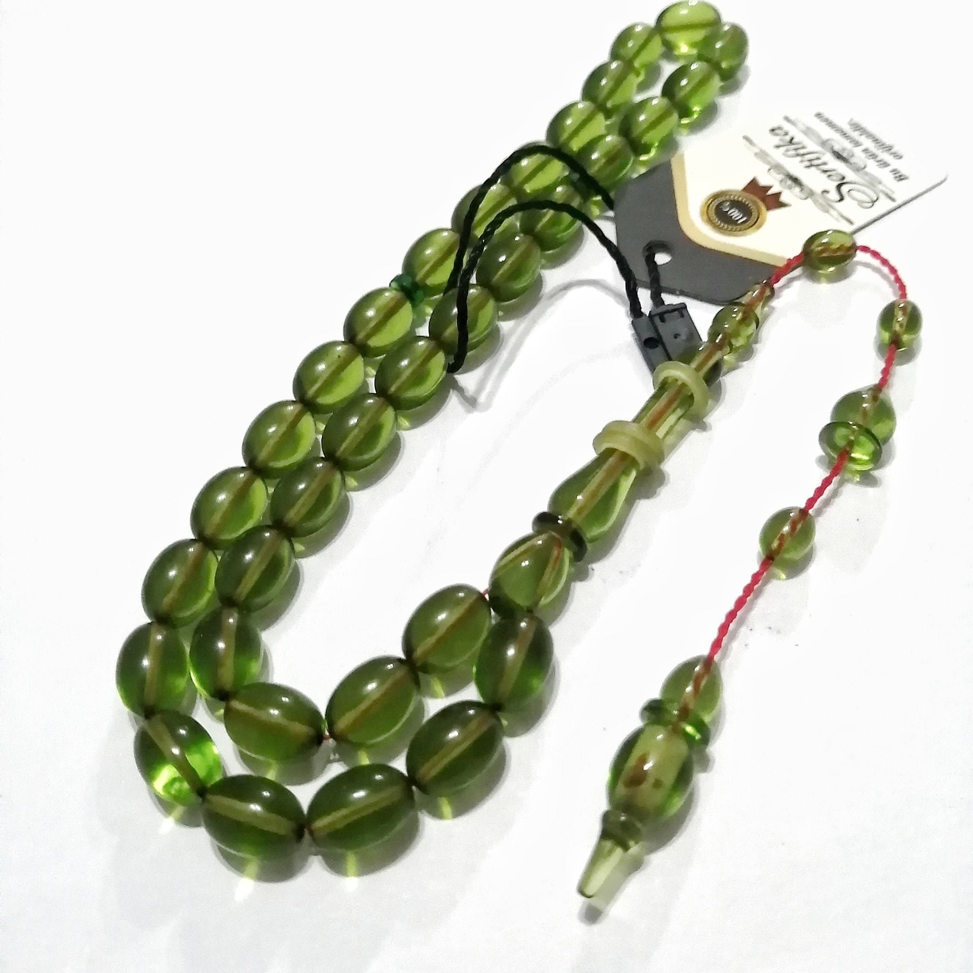 Sistem Püsküllü İmamesi Halkalı Beyzi Kesim Ateş Kehribar Tesbih