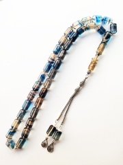 925 Ayar Gümüş Püsküllü İmamesi Halkalı Hatasız Uçlu Kapsül Kesim Hareli Sıkma Kehribar Tesbih