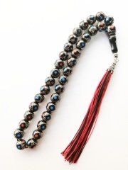 İp Püsküllü 925 Ayar Gümüş İşlemeli Küre Kesim Rustaşı Tesbih