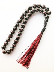 İp Püsküllü 925 Ayar Gümüş İşlemeli Küre Kesim Rustaşı Tesbih