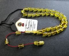 Sistem Püsküllü Şeffaf Damla Kehribar Tesbih