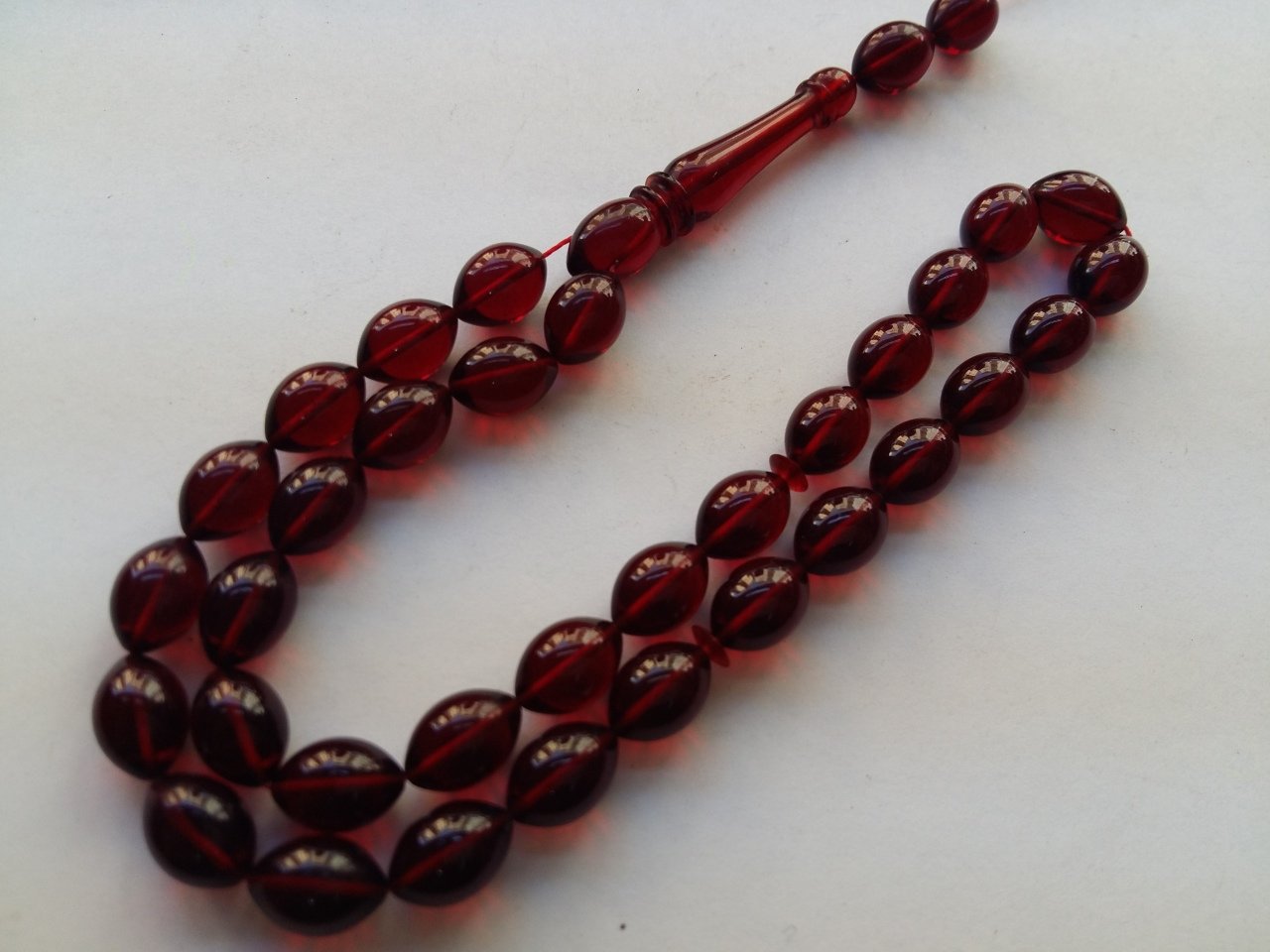 Özel İşçilikli Ateş Kehribar Tesbih