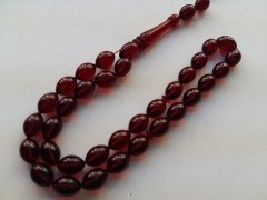 Özel İşçilikli Ateş Kehribar Tesbih