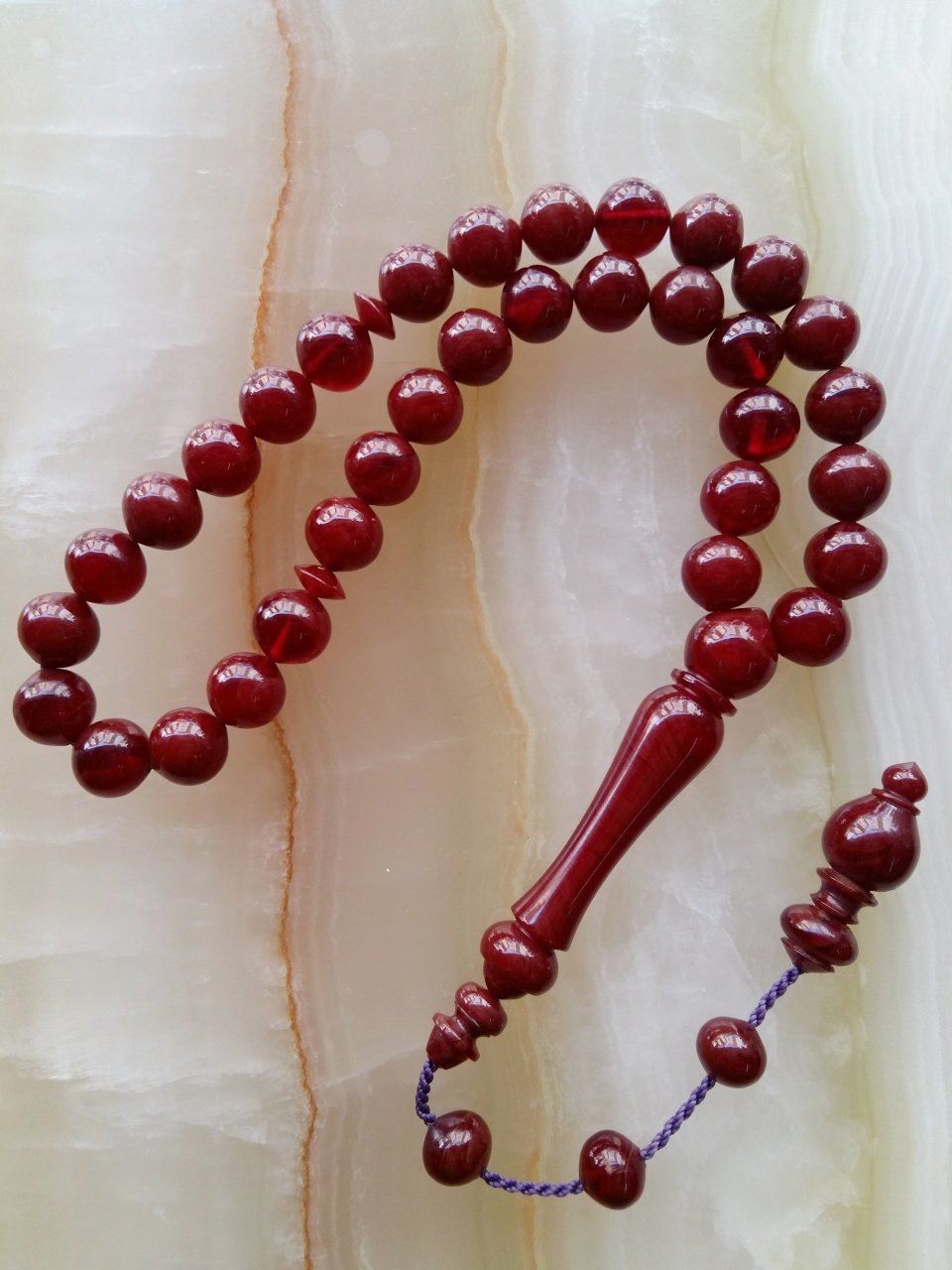 Sistemli Imamesi İşçilikli Kolleksiyonluk Ateş Kehribar Tesbih