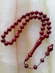 Sistemli Imamesi İşçilikli Kolleksiyonluk Ateş Kehribar Tesbih