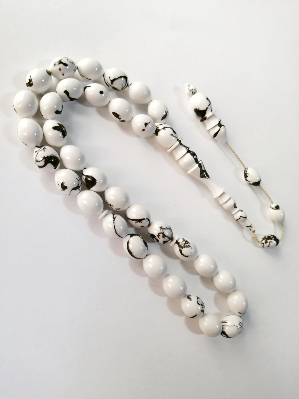 Sistem Püsküllü Özel İşçilikli Tombul Beyzi Kesim Simli Arizona Firuze Tesbih