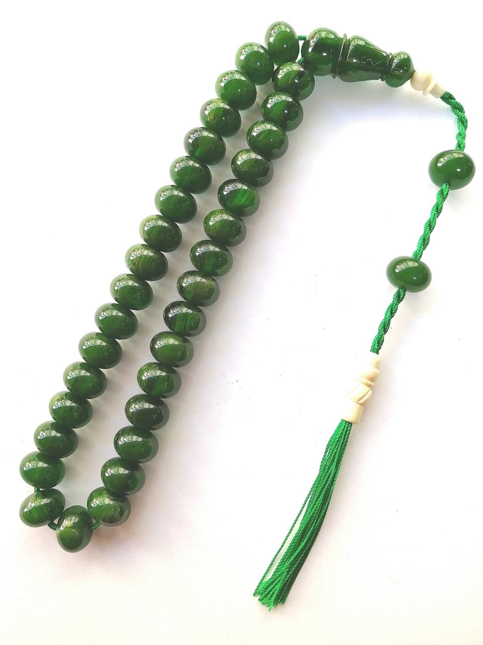 İp Püsküllü Basık Kesim Çubuk Malz. Sıkma Kehribar Tesbih