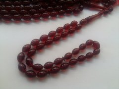 Özel İşçilikli Ateş Kehribar Tesbih