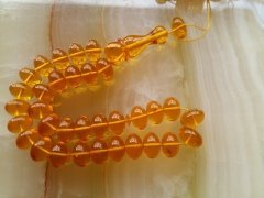 Basık Kesim Bilek Boy Hatasız Ateş Kehribar Tesbih