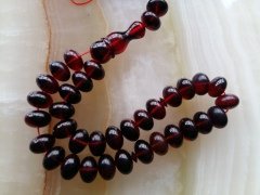 Basık Kesim Bilek Boy Hatasız Kırmızı Yansımalı Ateş Kehribar Tesbih