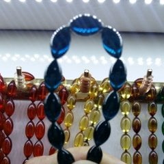 925 Ayar Gümüş Püsküllü Elde Yağ Gibi Çekimi Olan Birinci Sınıf Malzeme Yapımı  İşçilikli, Kolleksiyonluk  ve Günlük Çekime Uygun Ateş Kehribar Tesbih