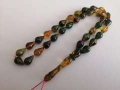 Göz yaşı Damla Kesim Hareli Sıkma Kehribar Tesbih