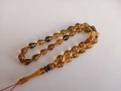 Göz yaşı Damla Kesim Hareli Sıkma Kehribar Tesbih