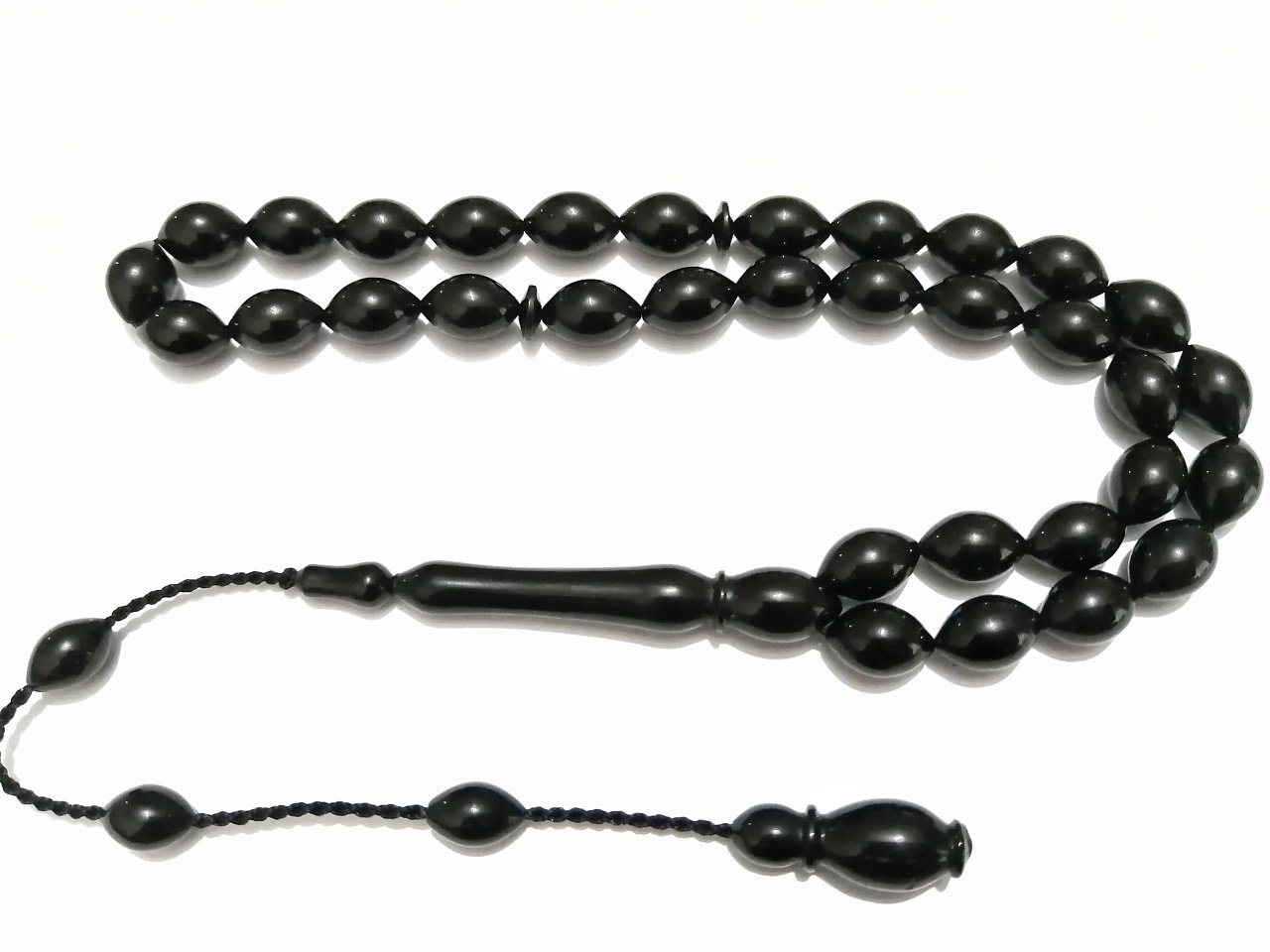 Sistem Püsküllü ve Kumpaslı Özel İşçilikli Erzurum Oltu taşı Tesbih