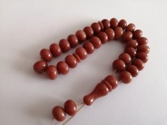 Basık Kesim Bilek Boy Sıkma Kehribar Tesbih