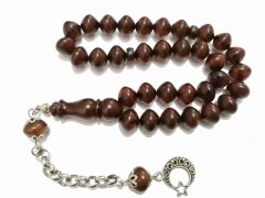 Alpaka Püsküllü İstanbul Kesim Sıkma Kehribar Tesbih