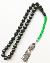 Küre Kesim 925 Ayar Gümüş Uçlu Sıkma Kehribar Tesbih