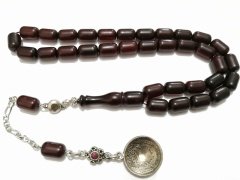 Eskitme Model Alpaka Püsküllü Kapsül Kesim Çubuk Sıkma Kehribar Tesbih