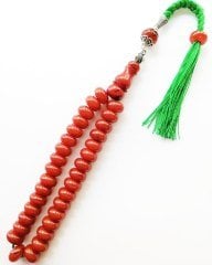 İp Püsküllü Basık Kesim Sıkma Kehribar Tesbih