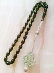 Kazaz Püsküllü Benekli Ateş Kehribar Tesbih