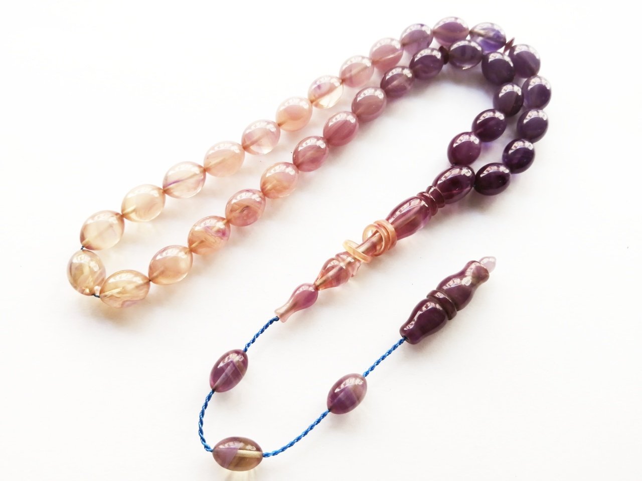 Sistem Püsküllü İmamesi Halkalı Hatasız Beyzi Kesim Sıkma Kehribar Tesbih