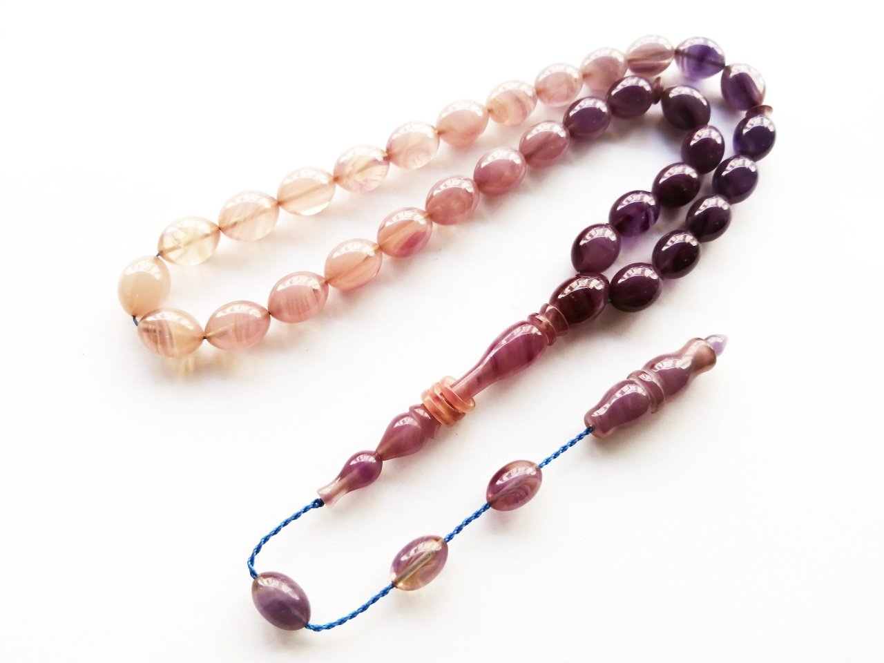 Sistem Püsküllü İmamesi Halkalı Hatasız Beyzi Kesim Sıkma Kehribar Tesbih