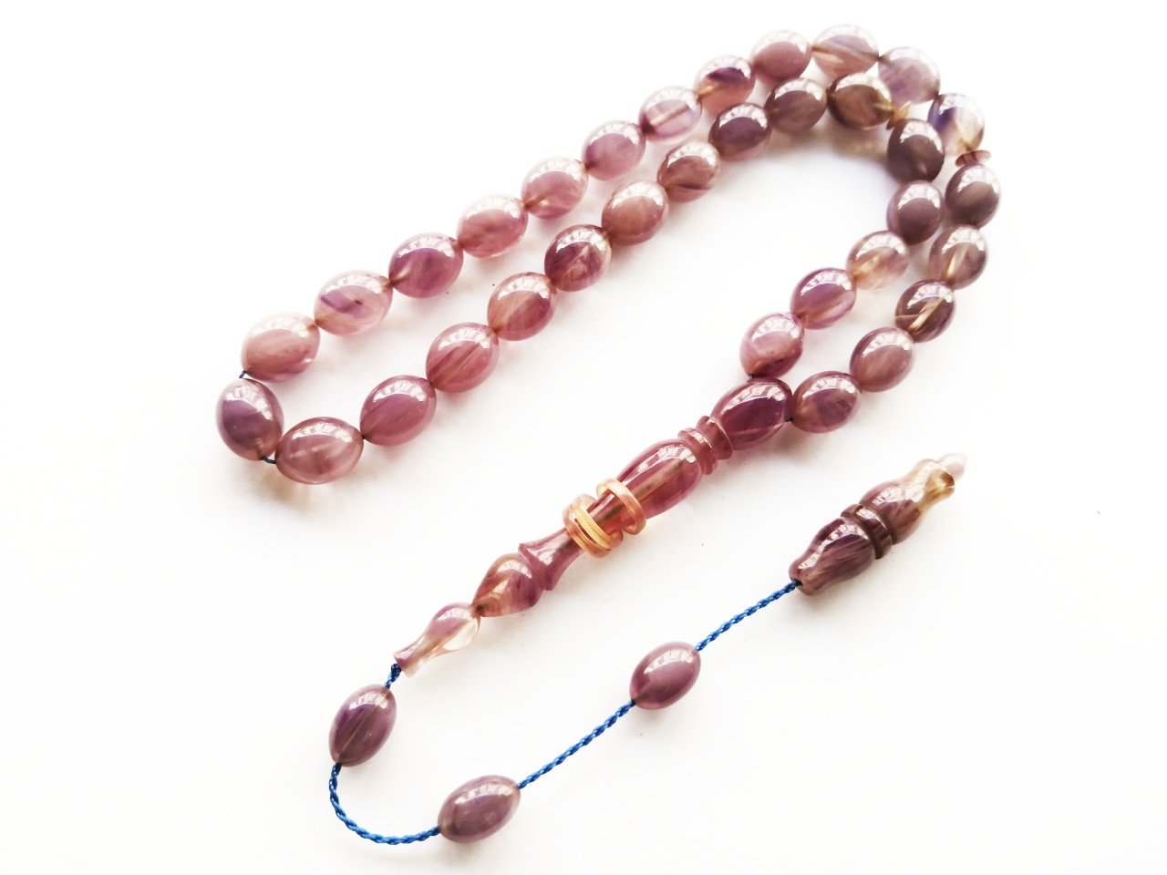 Sistem Püsküllü İmamesi Halkalı Hatasız Beyzi Kesim Sıkma Kehribar Tesbih