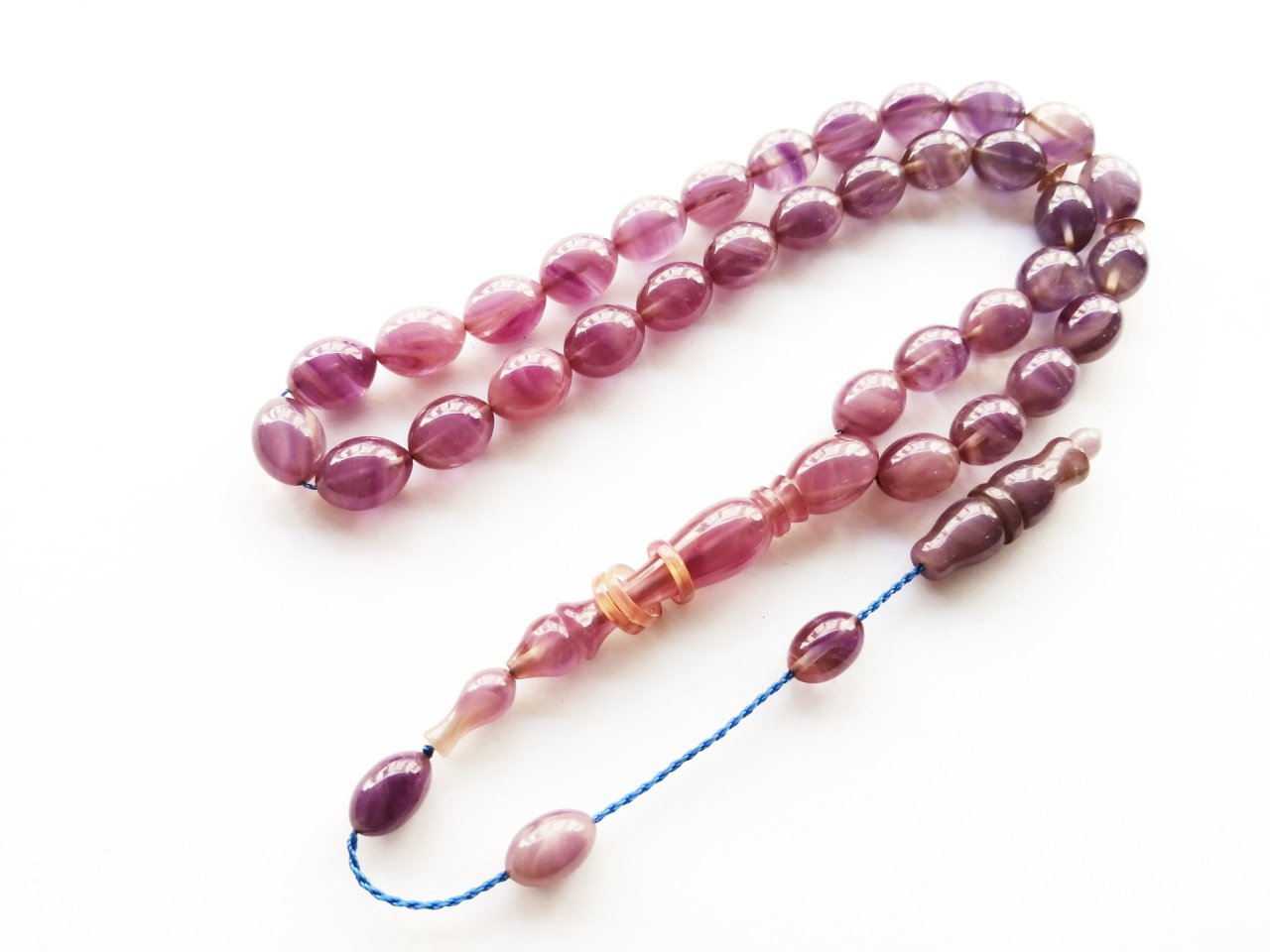 Sistem Püsküllü İmamesi Halkalı Hatasız Beyzi Kesim Sıkma Kehribar Tesbih