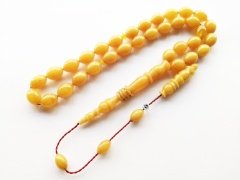 Sistem Püsküllü İmamesi Halkalı Hatasız Beyzi Kesim Sıkma Kehribar Tesbih