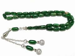 Alpaka Püsküllü Kapsül Kesim Hareli Sıkma Kehribar Tesbih