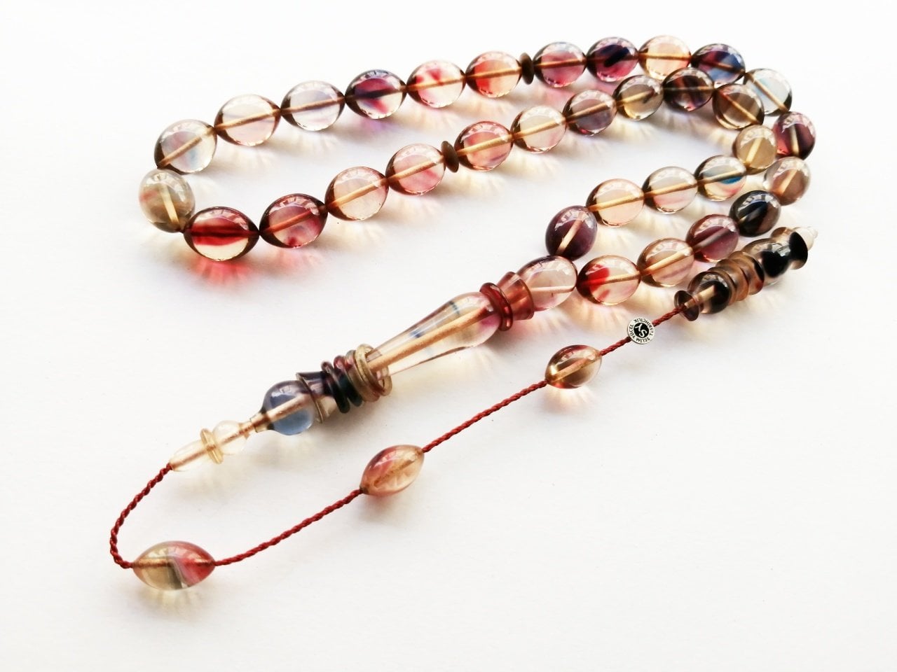 Sistem Püsküllü İmamesi Halkalı Hatasız Beyzi Kesim Sıkma Kehribar Tesbih