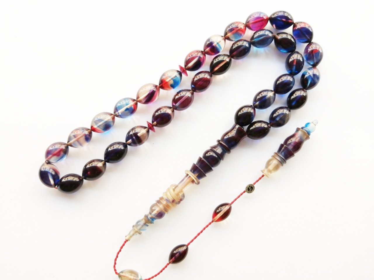 Sistem Püsküllü İmamesi Halkalı Hatasız Beyzi Kesim Sıkma Kehribar Tesbih