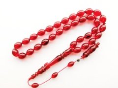 Sistem Püsküllü İmamesi Halkalı Hatasız Beyzi Kesim Ateş Kehribar Tesbih