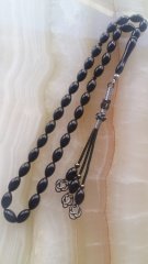 Kazaz Püsküllü Beyzi Kesim Özel İşçilikli Atölye Yapımı Sıkma Kehribar Tesbih