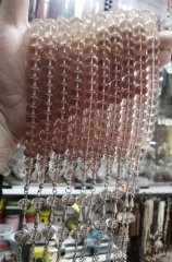 Alpaka Püsküllü Basık Kesim Şeffaf Renk Çubuk Ateş Katalin Tesbih