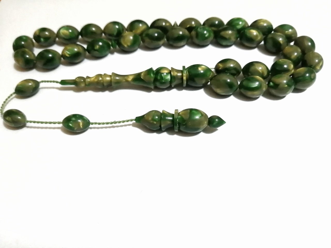 Sistem Püsküllü Kolleksiyonluk Fransız Multi color Galalith Tesbih