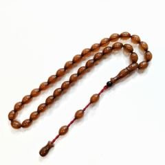 Sistem Püsküllü Beyzi Kesim Sıkma Kehribar Tesbih