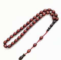 Sistem Püsküllü Beyzi Kesim Sıkma Kehribar Tesbih