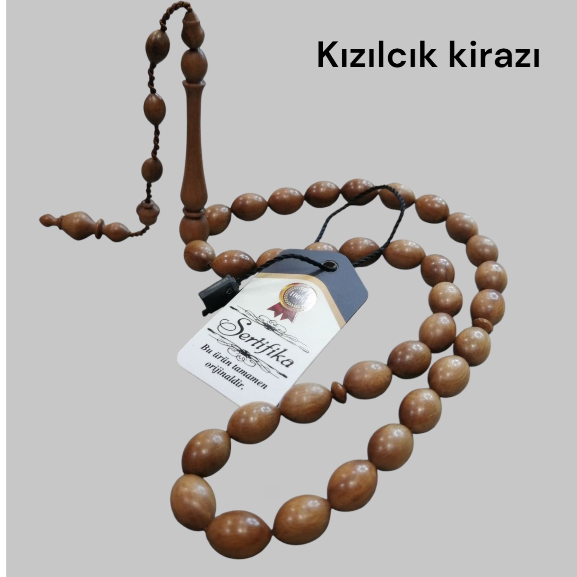 Usta Yapımı Sistem Püsküllü Beyzi Kesim Kızılcık Kirazı Ağacı Tesbih