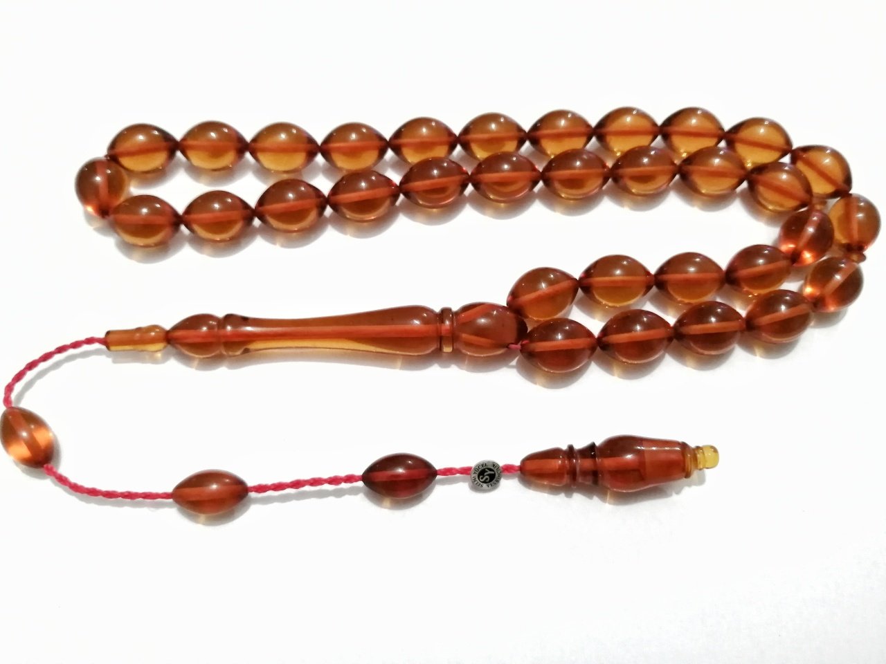 Sistem Püsküllü Selim Yücel Gümüş İmzalı Beyzi Kesim Ateş Kehribar Tesbih