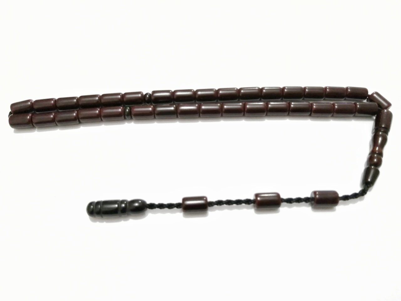 Sistem Püsküllü Kapsül Kesim Mor Renkli Çubuk Malzeme Sıkma Kehribar Tesbih