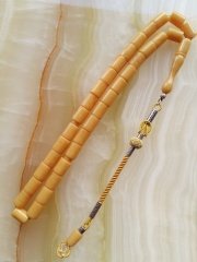 Kazaz Püsküllü Kesme Model Sıkma Kehribar Tesbih