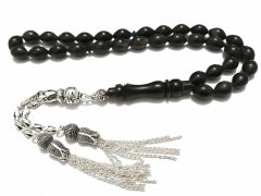 Gümüş Kaplama Püsküllü Bufalo Boynuzu Tesbih