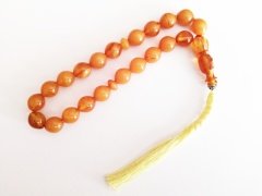 İp Püsküllü Efe Model Sıkma Kehribar Tesbih