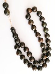 Büyük Boy Küre Kesim Sıkma Kehribar Tesbih