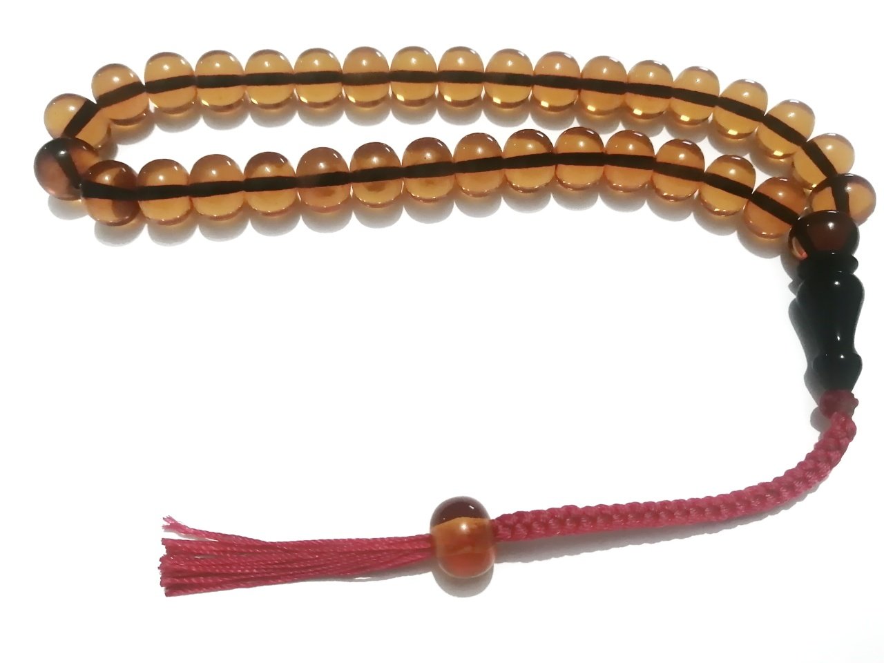 Örme İp Püsküllü Basık Kesim Çubuk Ateş Kehribar