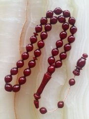 Sistemli Osmanlı Tadında Beyzi Kesim Özel İşçilikli Ateş Kehribar Tesbih