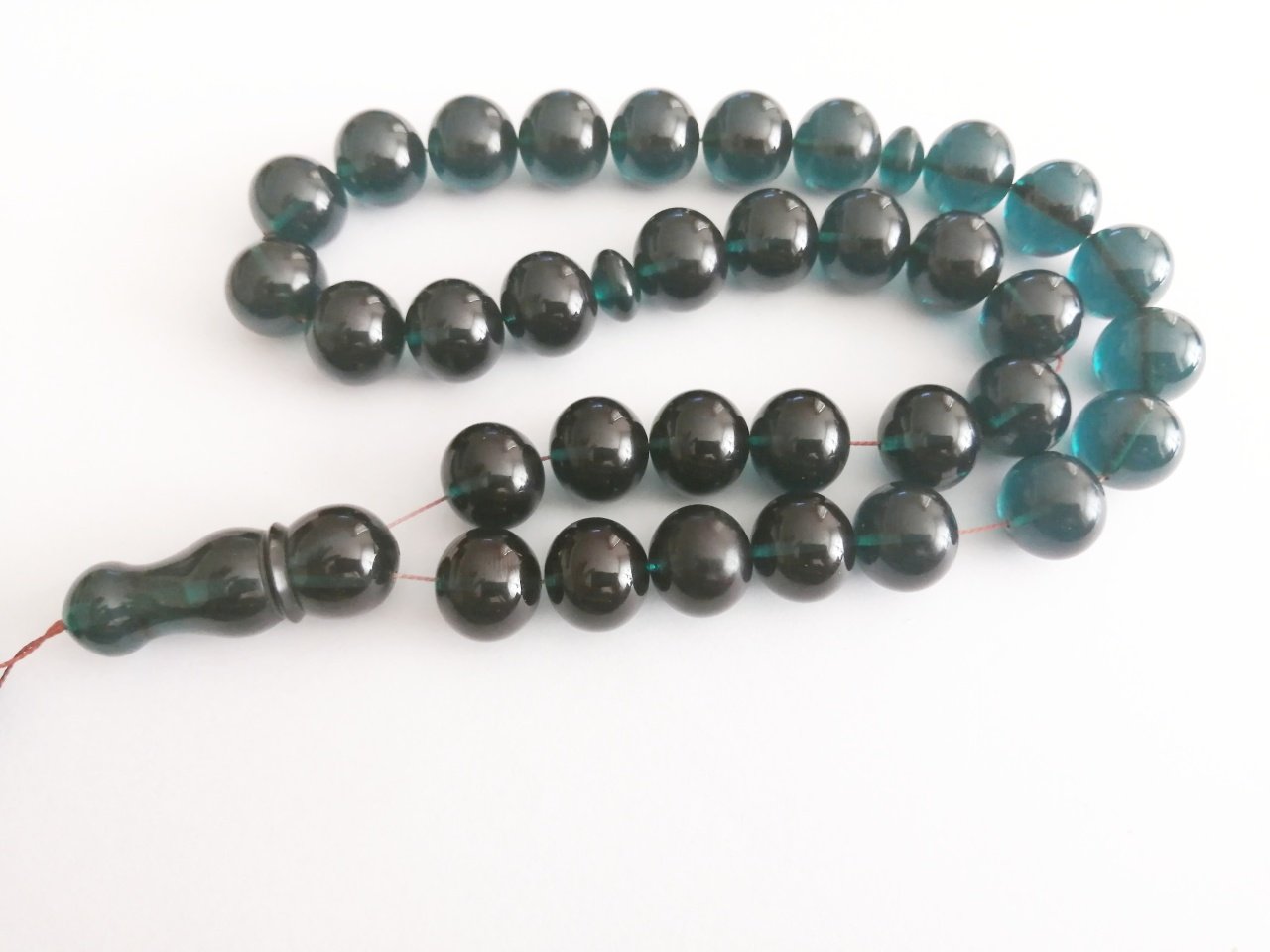 Büyük Boy Küre Kesim Ateş Kehribar Tesbih