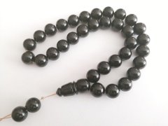 Büyük Boy Küre Kesim Ateş Kehribar Tesbih