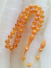 Sistemli Imamesi İşçilikli Kolleksiyonluk Ateş Kehribar Tesbih